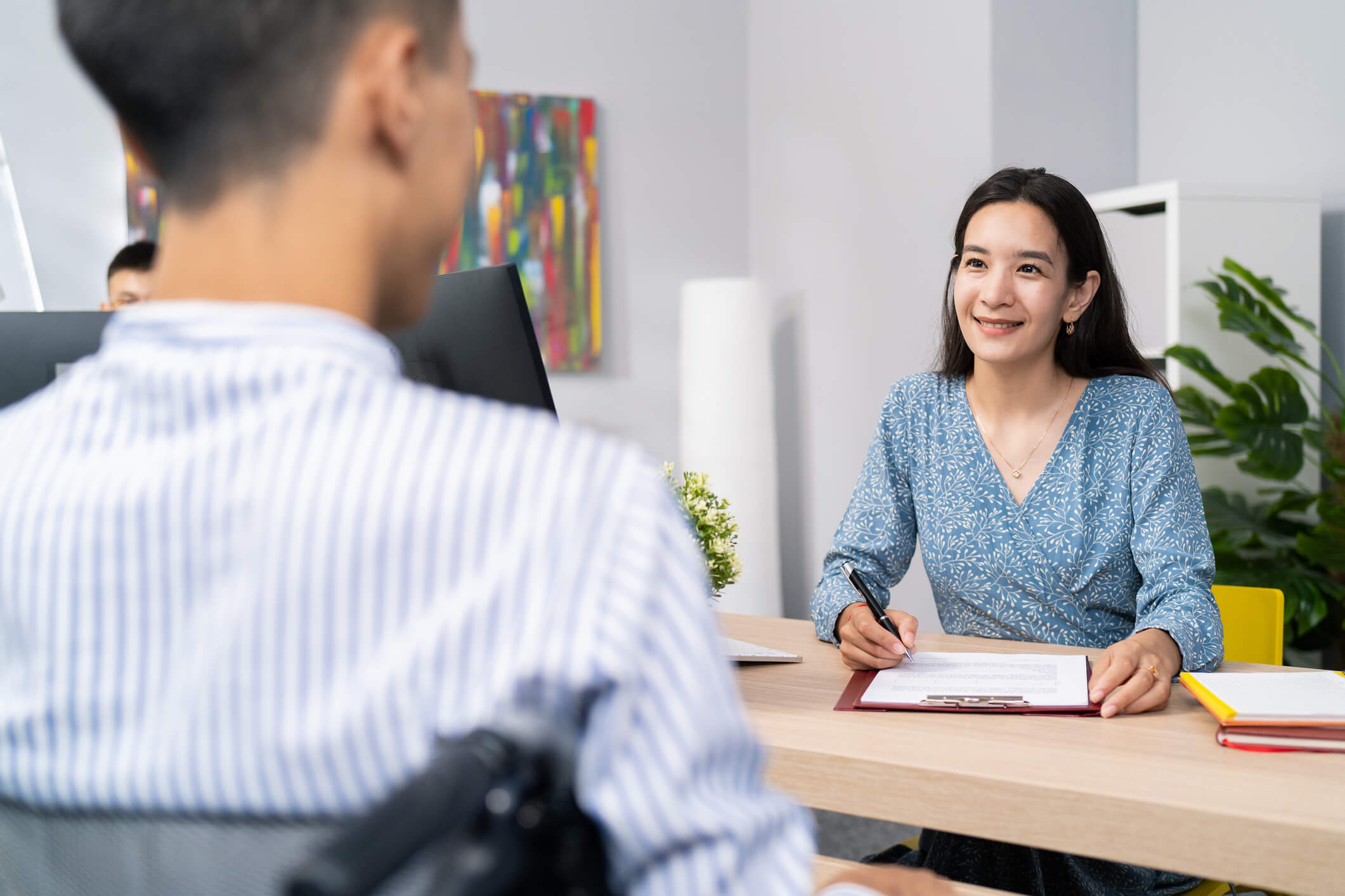 Person with disabilities applying for a job